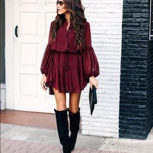 Vici Manchester Adjustable Balloon Sleeve Dress